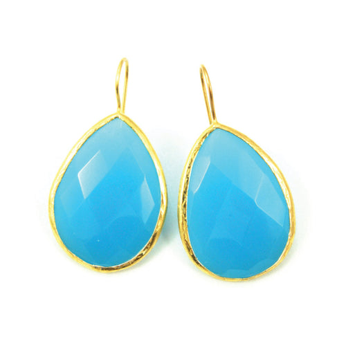 Boho Facet Cut Drops - Turquoise Chalcedony