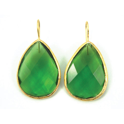 Boho Facet Cut Drops - Green Agate