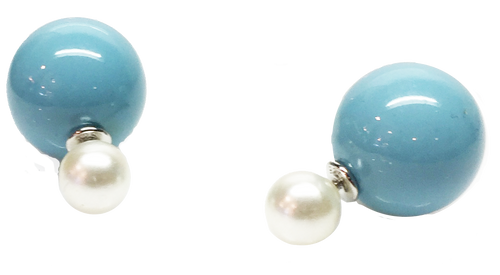 Double Bubble stud earrings - turquoise