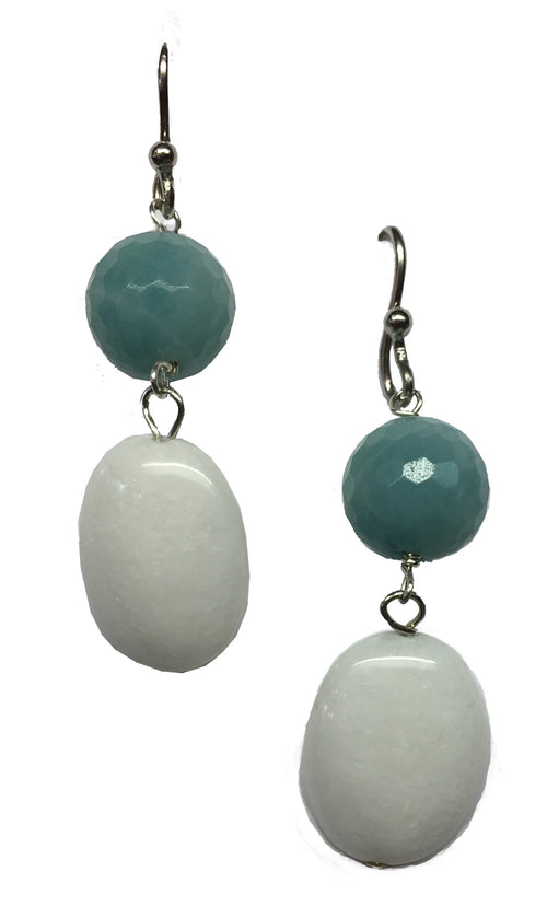 OCEAN SPRAY AMAZONITE/WHITE JADE DANGLE