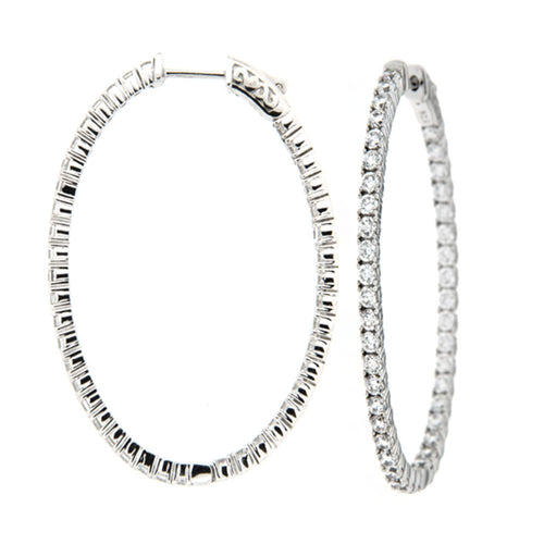 Oval Sparkle Inside Out Hoops