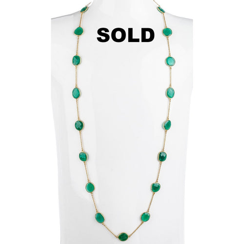 Green Quartz Station Necklace