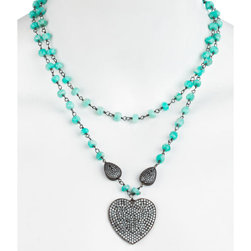 Turquoise Heart Necklace Set