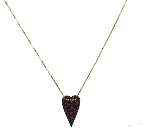 AMORE LARGE PAVE HEART NECKLACE