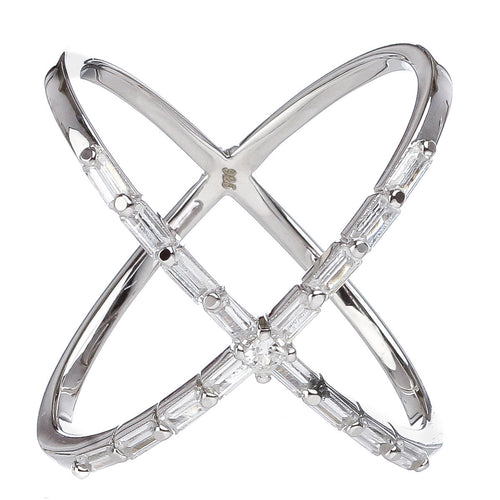 Baguette Criss Cross Ring