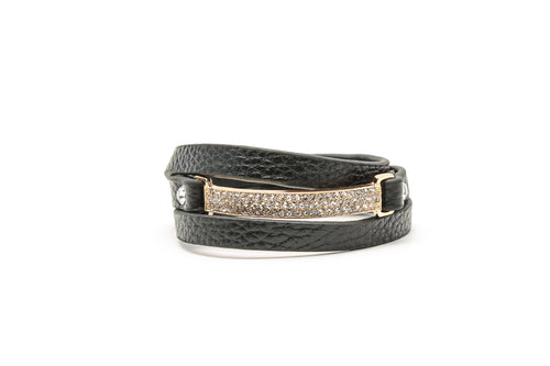 Sparkle Wrap Adjustable Leather Bracelet