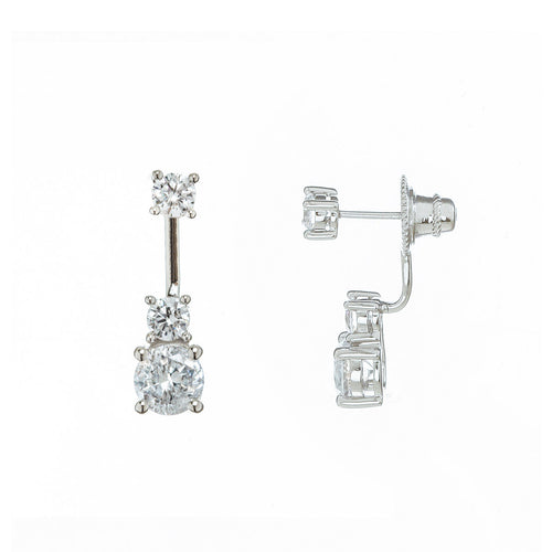 Tiered 2 way jacket stud earrings