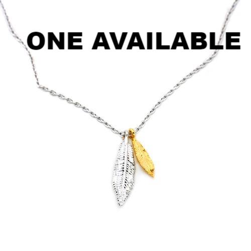 Double Feather Charm Necklace