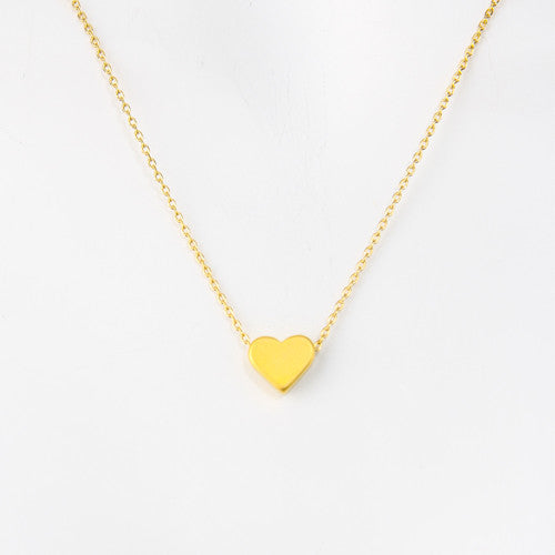 Flat Heart Charm Necklace