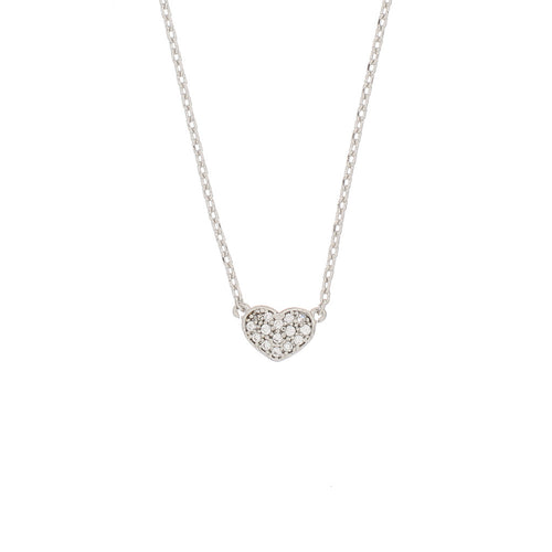 Pave Tiny Heart Charm Necklace