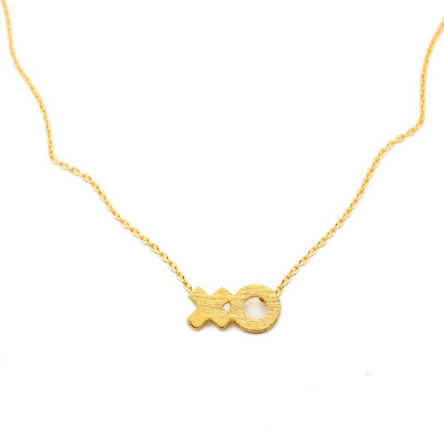 Cuddle and Kiss XO Charm Necklace