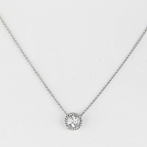 Bezel Detail Solitaire Necklace