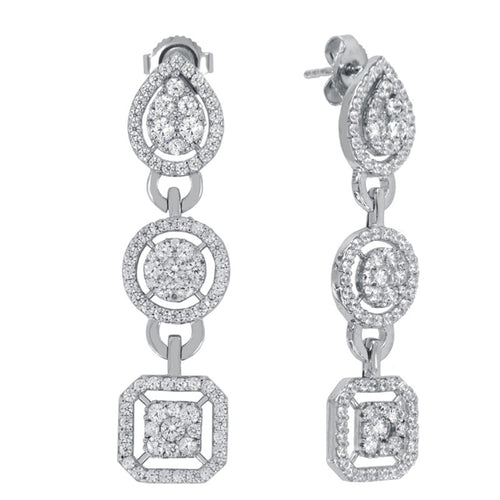 Catherine Pave Drop Earrings