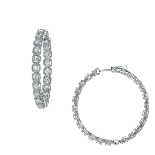 Halo Brilliant Cut Hoop Earrings