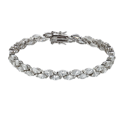 Staggered Marquis Set Tennis Bracelet