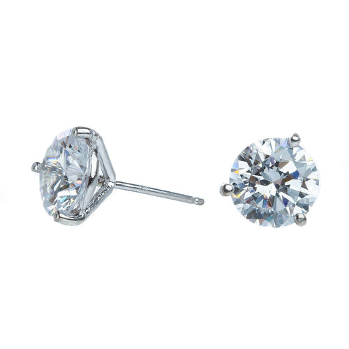 Martini Stud Earrings - 14K white gold