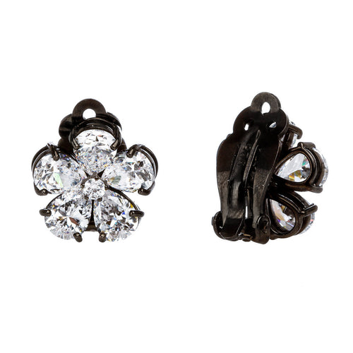 Flower Sparkle Clip Stud Earring